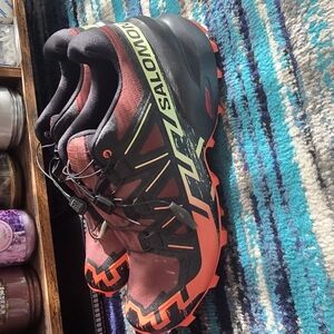 New Salomon Trail Running Shoes - Red/ Orange and Black Mens 9.5